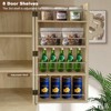 72'' Pantry Cabinet with Doors, Freestanding Tall Rattan Cabinet with 8 Door Shelves, Large Drawer - 4 of 4