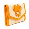 Disney Bag, Horizontal Fold Over Cross Body, Minnie Mouse Embroidered Citrus Ears with Bow Orange, Raffia Straw - 2 of 4