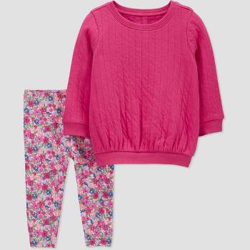 Carter's Just One You® Baby Girls' 2pc Floral Top & Pants Set - Pink