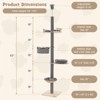 Costway 5-Tier Floor to Ceiling Cat Tree w/93"-107" Adjustable Height Cozy Hammock & Bed - 3 of 4