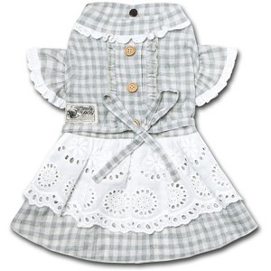 Touchdog (R) I love Poochi Classical Plaid Fashion Designer Dog Dress - 1 of 4