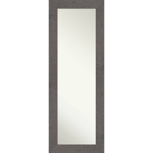 20" x 54" Non-Beveled Rustic Plank Gray Full Length on The Door Mirror - Amanti Art - 1 of 4