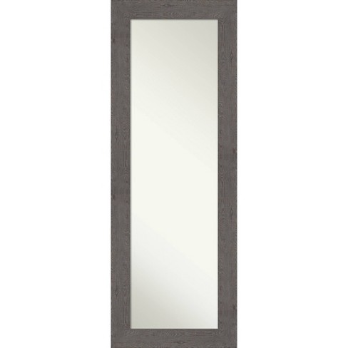 20" x 54" Non-Beveled Rustic Plank Gray Full Length on The Door Mirror - Amanti Art - image 1 of 4