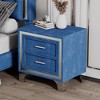 Nightstand, Side Tables Bedroom With 2 Drawers, Metal Legs, Mid Century Velvet Bedside Table, End Side Table, Fully Assembled Except Legs And Handles - 2 of 4