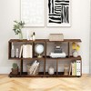Costway 2-Tier Bookshelf Free Standing Wooden Display S-Shaped Shelf Storage Rack Black/Brown - 4 of 4