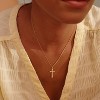 Cross Necklace 14K Plated Dainty Chain, Minimalist Faith Pendant Religious Prayer Jewelry Gift - 2 of 4