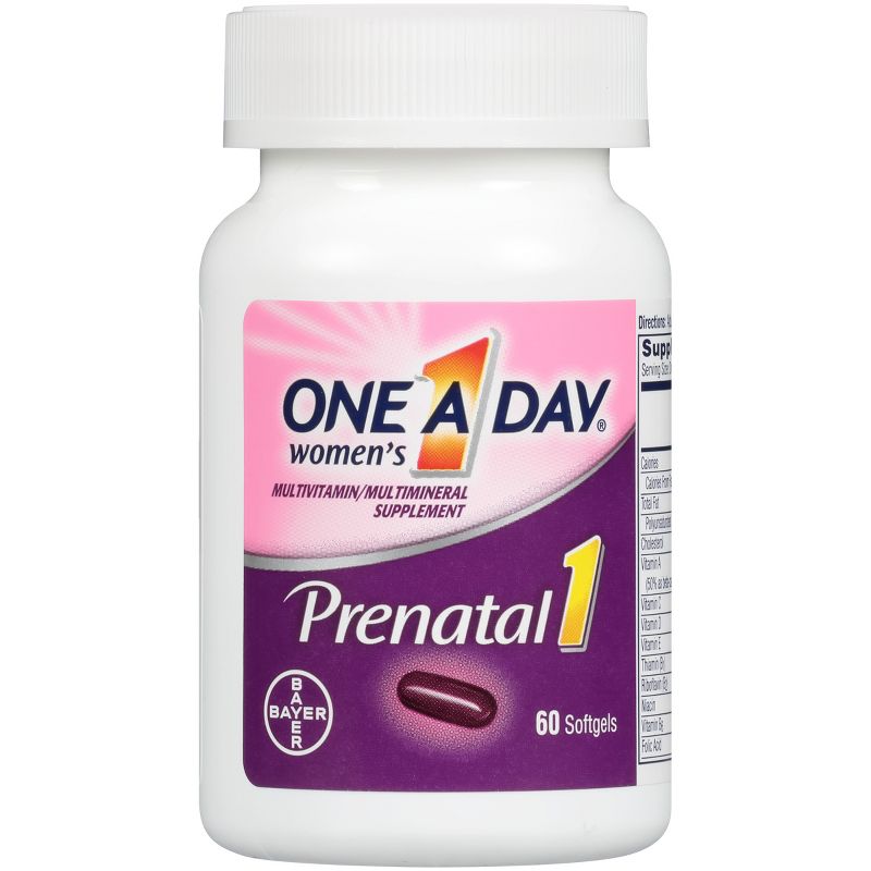 One A Day Women's Prenatal Vitamin 1 with DHA & Folic Acid Multivitamin Softgels, 3 of 9