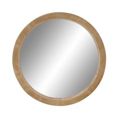 24" Round Wooden Wall Mirror - Olivia & May