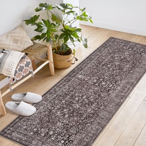 Area Rugs for Living Room Bedroom, Large Washable Rug, Vintage Floral Boho Carpet for Indoor Dining Room and Kids Room, Non Slip & Low Pile - 1 of 1