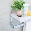 Danya B. 9" x 15" Wall Mount Shelf Unit with Towel Rack and Tray Chrome/White: Modern Bathroom Storage Organizer - 4 of 4