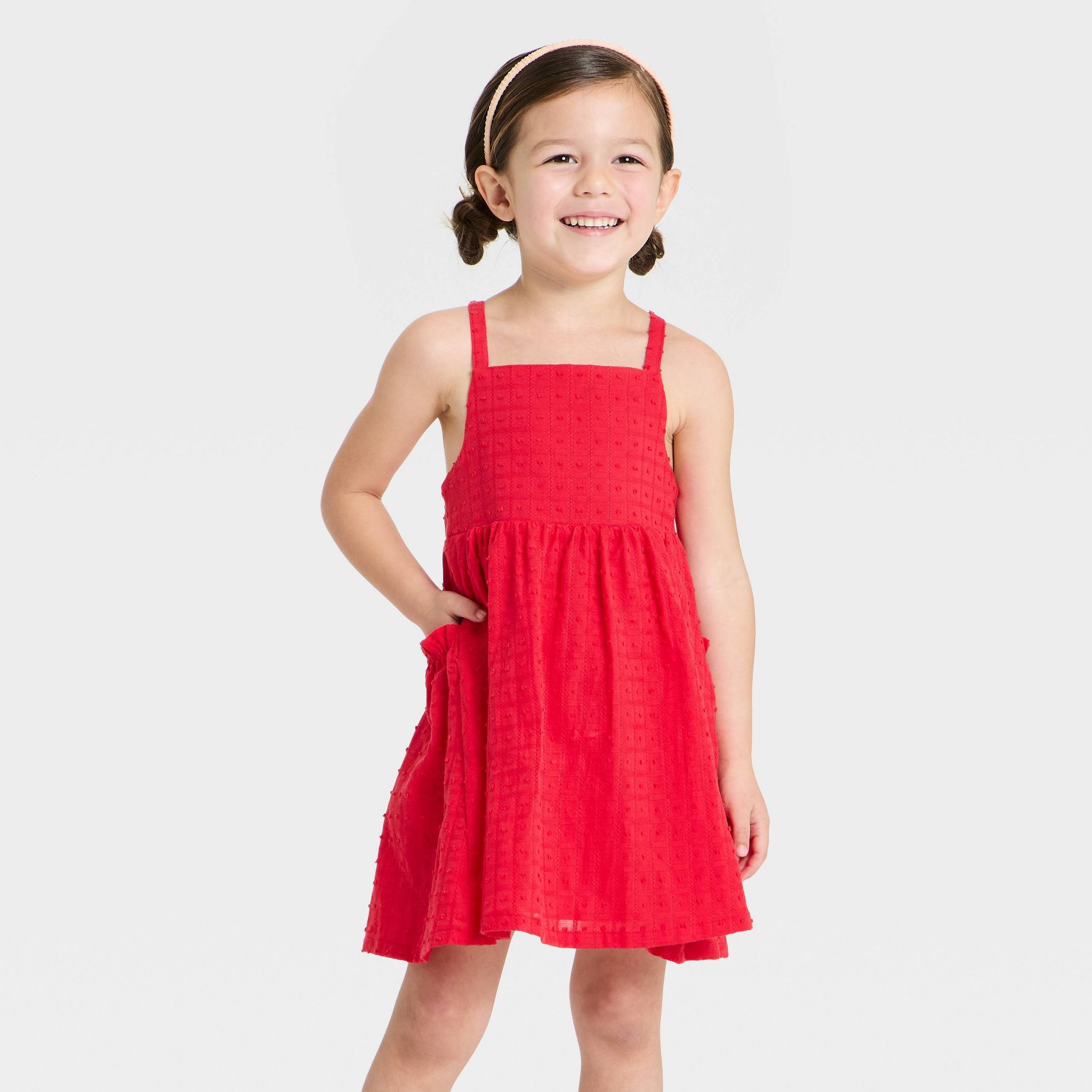 Baby and Toddler Girls' 4th of July Sleeveless Eyelet Dress - Cat & Jack™ Red
