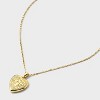 14K Gold Dipped Heart Charm Initial Necklace - A New Day™ Gold - 4 of 4