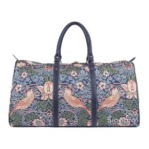 Signare USA William Morris Strawberry Thief Blue Big Holdall/Duffel Bag - 1 of 4
