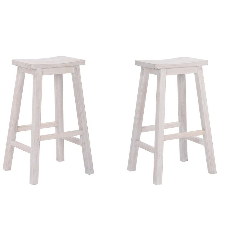 WestinTrends 29" Saddle Seat Solid Wood Kitchen Bar Stool Chair (Set of 2), 3 of 4