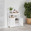 Stylish White Bathroom Floor Cabinet - Easy Assembly, Sturdy MDF Construction - 2 of 4