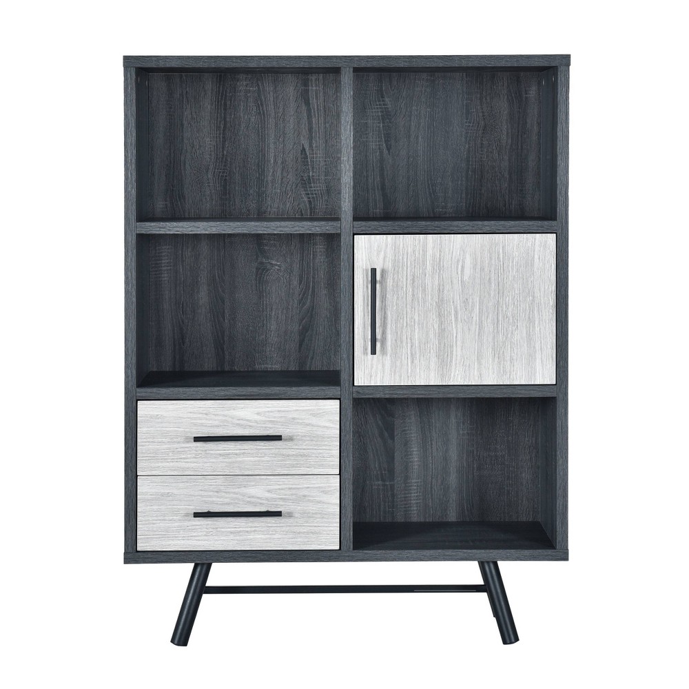 Photos - Wardrobe Hulbert Modern Industrial 6 Shelf Multi Functional Cabinet Sonoma Oak/Gray