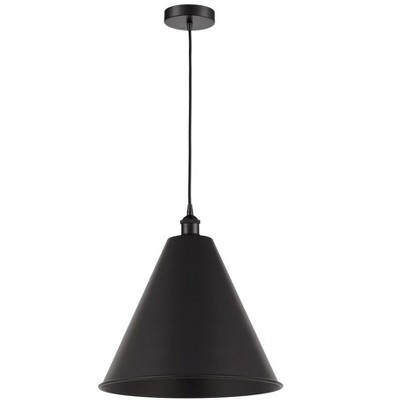 Edison Cone - 1 Light Cord Hung Mini Pendant In Industrial Style-18.75 Inches Tall and 16 Inches Wide
