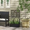 Outsunny Planter Box and Outdoor Privacy Screen, Wall-Mounted or Freestanding for Garden, Patio, Pool, Hot Tub, Black - 3 of 4