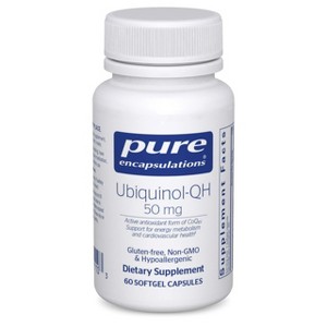 Pure Encapsulations Ubiquinol-QH 50 mg - Active Form of CoQ10 to Support Immune Health, Cellular Energy, and Cardiovascular Health* - 60 Softgel Caps - 1 of 4
