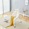 Lirago Heavy-Duty Iron Hanging Chair with Wicker Weave Single Person Swing for Indoor/Outdoor Use  36.61"W * 37"L * 78.74"H - 2 of 4
