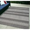 8' X 10'  and Gray Striped Stain Resistant Indoor Outdoor Area Rug - 2 of 4