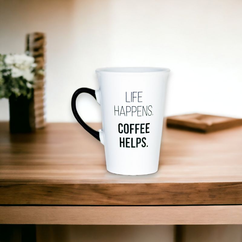 Amici Home Life Happens Coffee Helps Ceramic Coffee Mug, Microwave Safe & Dishwasher Safe,20-Ounce, 5 of 7