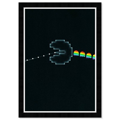 Olivia & May 15" x 21" Iconic Arcade Vinyl Entertainment and Hobbies Framed Art Print : Modern Digital Wall Decor, Plastic Frame