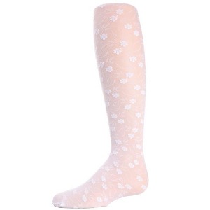 Memoi Sweet Blossoms Girls Sheer Floral Lace Pantyhose - 1 of 1