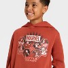 Boys' Marvel Villains Battle Ready Hooded Fleece Sweatshirt - Dark Red - 2 of 4