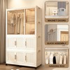 ORRD Portable Wardrobe Closet Organizer with 9 Magnetic Doors, 9-Cube Clothes Storage Cabinet with Hanging Rod & 6 Hangers, Baby Dresser, White - 4 of 4