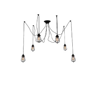 CWI Lighting Tomaso 6 Light Multi Light Pendant With Black Finish - 1 of 3