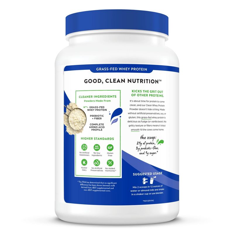 Orgain Clean Whey Grass-Fed Protein Powder - Vanilla Bean - 29.12oz, 2 of 7