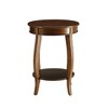 Homy Casa Round End Table with Lower Shelf, MDF Top and Solid Wood Legs, Living Room Accent Table - 4 of 4