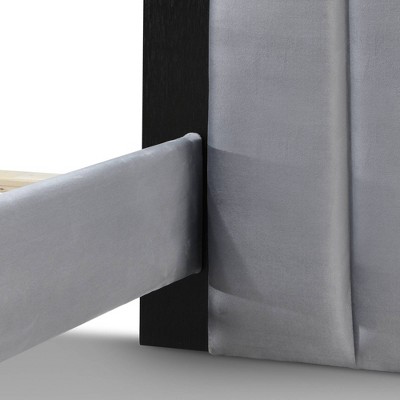 Sophisticated Gray Velvet King Bed with Channel Tufting