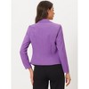 INSPIRE CHIC Women's Open Front Office Long Sleeve Lightweight Printed Floral Crop Suit Blazer - 4 of 4