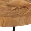 vidaXL Coffee Table End Table with Iron Legs 4 Trunks Solid Wood Sheesham - 32.7" x 21.3" x 14.2" - 4 of 4
