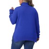 Women's Plus Size Turtle Neck Long Sleeve Knit Side Slit Casual Loose Pullover Sweater - Agnes Orinda - 4 of 4