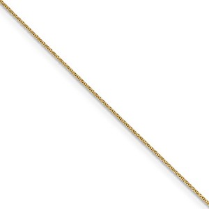 Black Bow Jewelry 0.65mm 14k Yellow Gold Diamond Cut Spiga Chain Necklace - 1 of 4