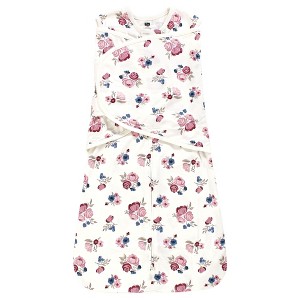 Hudson Baby Infant Girl Convertible Swaddle Sleep Sack, Dusty Rose Floral - 1 of 4