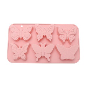 Unique Bargains Candy Moulds 6-Cavity Butterfly Candy Mould Hand Wash 8.82"x4.92"x0.83" 1 Pc - 1 of 4