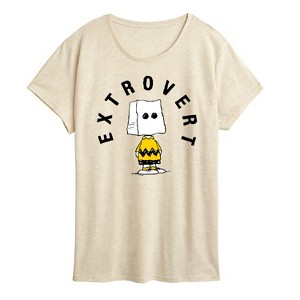 Women's - Peanuts - Charlie Brown Extrovert Short Sleeve Graphic T-Shirt - 1 of 4
