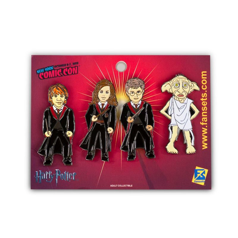 FanSets, LLC Harry Potter Enamel Pin 4-Pack - Hermione | Dobby | Harry | Ron, 2 of 5