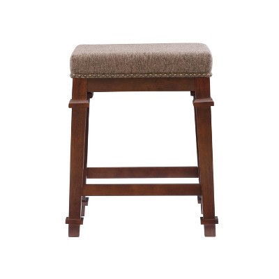 Kennedy Backless Walnut Brown Wood Counter Stool