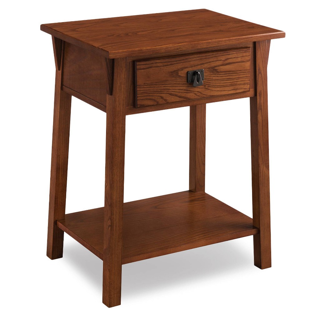 Photos - Storage Сabinet Nightstand Brown - Leick Home: Solid Wood, Mission Style, 28" High, with D