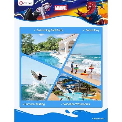 Marvel Disney Marvel Kids Superhero Summer Rash Guard Tops Spiderman Blue 3T-4T — фото 6