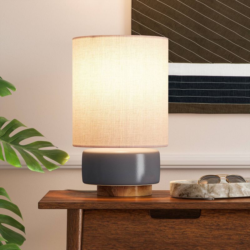 Ceramic Table Lamp with Wood Base - Threshold™, 3 of 18