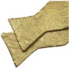 Men's Gold Paisley 100% Silk Self Tie Bow Tie Pocket Square Cufflinks Set - 4 of 4