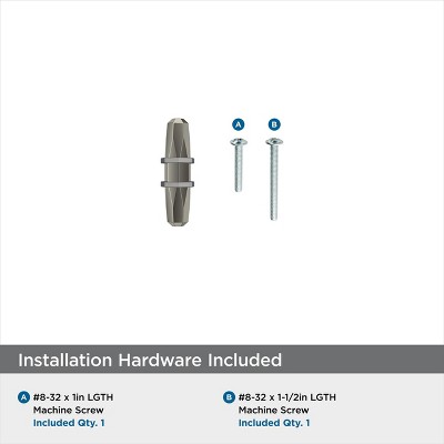 Modern Polished Nickel and Black Chrome T-Handle Cabinet Knob