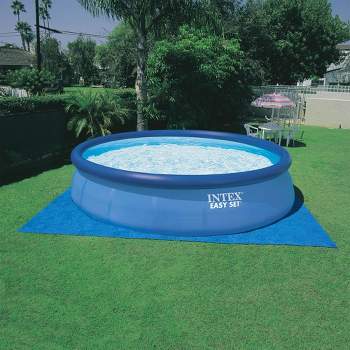 Intex 26165EH 15-Ft x 42-In Easy Setup Portable Inflatable Outdoor Above Ground Round Swimming Pool with Filter Pump, Cover & Cleaning Maintenance Kit