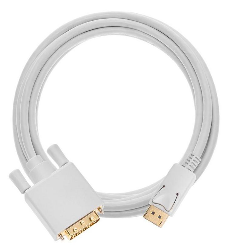 Monoprice Video Cable - 10 Feet - White | 28AWG DisplayPort to DVI Cable, 4 of 7